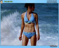 Yoon-jin Kim in blue bikini