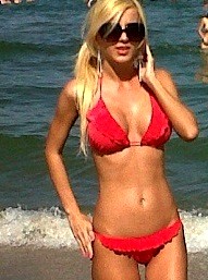 MFC’s AngelXSandra in red bikini at the beach