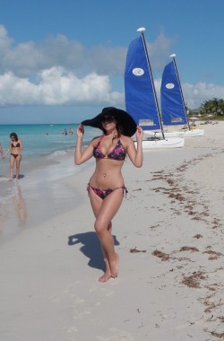 MFC’s JaceyMarie at the beach in bikini