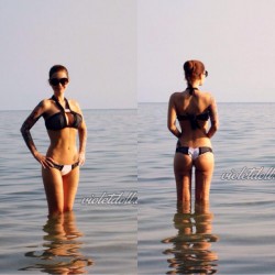 MFC’s Violet Doll in sea wearing a sexy bikini