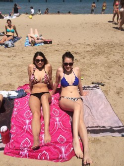 singer Manika & friend at the beach in bikini