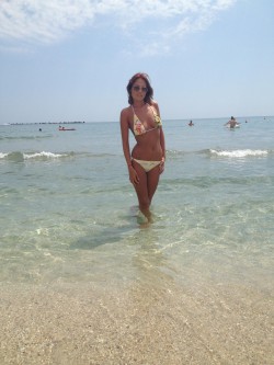 MFC’s Carollyne in sea wearing a bikini