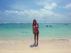 MFC’s Alesia_ in pink bikini at the beach