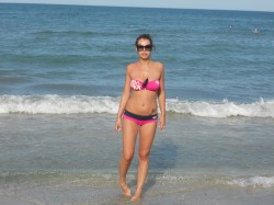 MFC’s Roxibibi at the beach in pink bikini