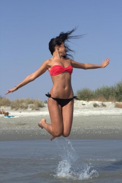 MFC MissAllisson in bikini jumping in air