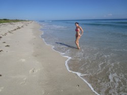 German adult star Sweet Sophie wearing pink bikini